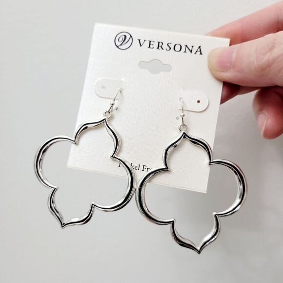 Brand New Versona Silver With Black Earrings - Picture 2 of 9